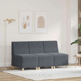 vidaXL Cadeiras de Sofá 3 pcs Cinzento escuro 55 x 74 x 82 cm Veludo