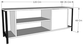 Móvel TV Bond – Castanho Escuro/Preto – 120 cm x 48 cm x 35 cm
