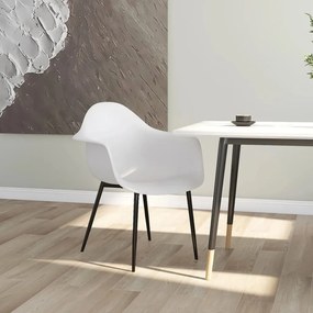 vidaXL Cadeira de jantar PP branco