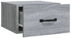Mesa de cabeceira montagem na parede 35x35x20cm cinzento sonoma
