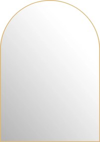 HOMCOM Espelho de Parede Arqueado Espelho de Casa de Banho com Aro em Liga de Alumínio para Quarto Sala Entrada 50 × 70 cm Dourado | Aosom Portugal