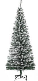 HOMCOM Árvore de Natal 180 cm Árvore de Natal Artificial Nevado com 492 Ramos e Suporte de Metal Verde e Branco | Aosom Portugal