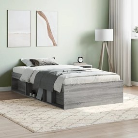 vidaXL Estrutura de cama 90x200 cm cinzento sonoma