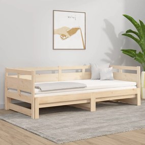 Estrutura sofá-cama de puxar 2x(90x200) cm pinho maciço