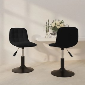 vidaXL Cadeiras de jantar giratórias 2 pcs veludo preto