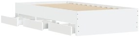 Estrutura de cama c/ gavetas 90x200 cm derivados madeira branco