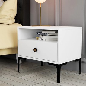 Mesa de Cabeceira Lizbon500 – Branco – 56x50,8x40 cm