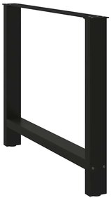 Pés para mesa de jantar , pretos, 2 peças, 100x (72-73) cm, aço