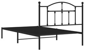 Estrutura de cama com cabeceira 100x200 cm metal preto