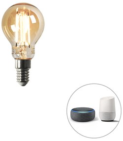 Conjunto de 5 Smart E14 regulável em lâmpada LED Kelvin P45 goldline 4,9W 470 lm 1800-4000K