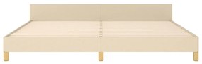 Estrutura de cama sem colchão 200x200 cm tecido cor creme