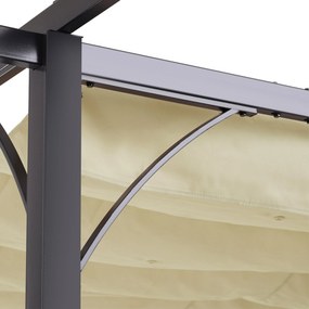 Gazebo  com telhado retrátil Pergola para jardim com terraço ou pátio