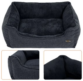 Cama de cão para cães de tamanho médio 90 x 75 x 25 cm cinzento escuro