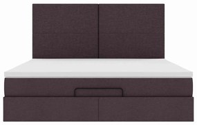 Estrutura de cama otomana com colchão 180x200cm castanho escuro
