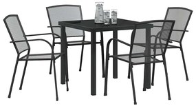Conjunto de Jantar de Jardim com 5 Peças em Aço Antracite