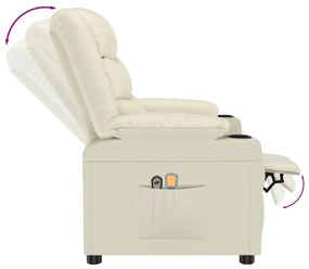 Poltrona de massagens elétrica couro artificial cor creme