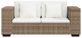Conjunto sofás de 2 + 3 lugares, vime genuíno