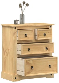 vidaXL Armário com gavetas Corona 80x43x91 cm madeira de pinho maciça