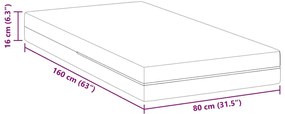 Colchões Branco 80 x 160 cm Tecido jacquard 100% poliéster
