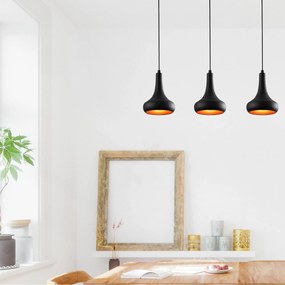 Chandelier Berceste – Preto – 66 x 16 cm