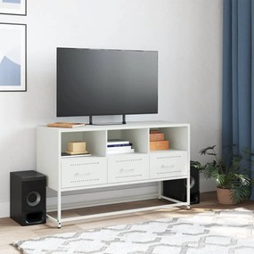 Móvel de TV 100,5x39x60,5 cm aço branco