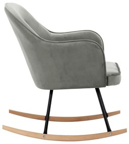 Cadeira de baloiço veludo cinzento