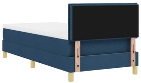Cama com box spring com colchão azul 90x200 cm tecido