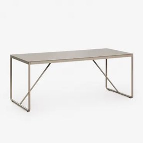 Mesa De Jantar Retangular 185x85 Cm Em Aço Melida Moka Brown - Sklum