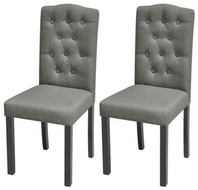 Cadeiras de jantar 2 pcs tecido cinzento