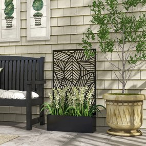 Treliça Exterior com Floreira de Metal Floreira de Parede ou Independente para Cultivos 61x23x113 cm Preto