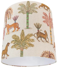 Abajur de tecido multicolorido com estampado de animais 40/40/40