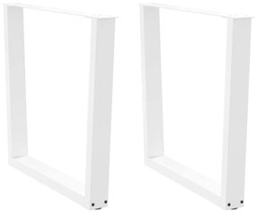 Mesa de jantar pernas 2pcs forma de V 90x(72-73,3)cm aço branco