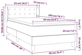 Cama com molas/colchão 90x200 cm couro artificial branco