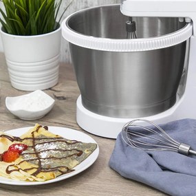 Batedeira de 500 W PowerTwist 500 Steel, Tigela de aço inoxidável autorrotativa de 3,5 L, 5 níveis de velocidade, Função Turbo, Design Ergonómico, 3 a