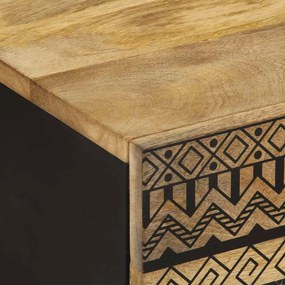 Mesa de centro 80x50x40cm madeira mangueira áspera maciça preto
