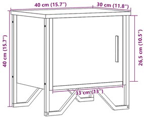 Mesas de cabeceira 2 pcs 40x30x40 cm contraplacado preto