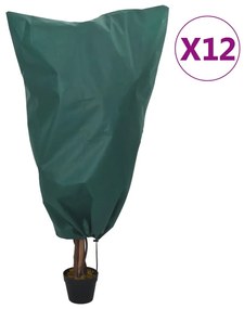 vidaXL Coberturas para plantas com cordão 12 pcs 70 g/m² 0,8x1,2 m