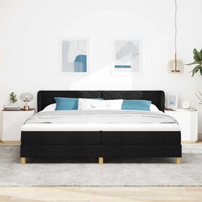 Cama Box Spring vidaXL com Colchão - Preto, 200x200 cm, Tecido