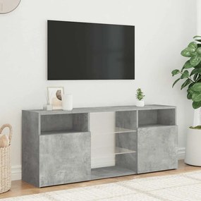 Móvel de TV com luzes LED 120x30x50 cm cinzento cimento