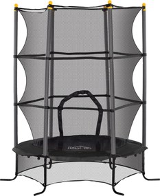 HOMCOM Trampolim Criança com Rede de Segurança e Estrutura de Aço para Interiores e Exteriores Carga 50kg Ø163x190 cm Preto | Aosom Portugal