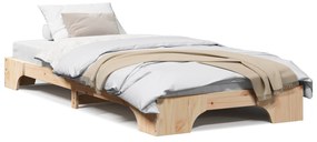 Estrutura de Cama Natural Madeira de Pinho 90 x 200 cm Durável