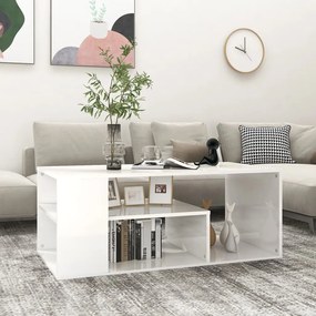 Mesa de centro 100x50x40 cm derivados madeira branco brilhante
