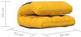 Colchão/cadeira de piso dobrável tecido amarelo mostarda