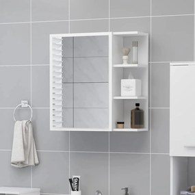 803308 vidaXL Armário de WC c/ espelho 62,5x20,5x64 cm contraplacado branco