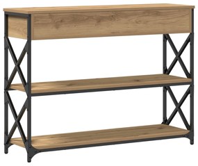 Mesa de Console vidaXL Carvalho Artesanal 100x28x75 cm Madeira Engenhe