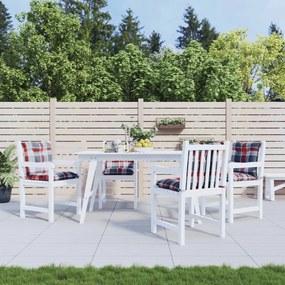 vidaXL Almofadões lombares cadeiras jardim 4pcs tecido xadrez vermelho