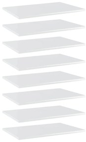 vidaXL Prateleiras para estante 8 pcs 60x40x1,5cm contraplacado branco