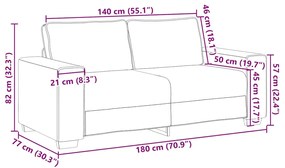 Sofá-luvas 140 cm tecido corduroy cinzento-claro