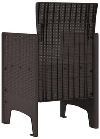 Cadeiras de Jardim 4 pcs Castanho 53 x 49 x 85 cm Plástico