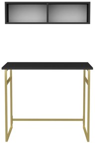 Secretária de Estudo Hussum - Dourado Antracite - 90x60x75cm